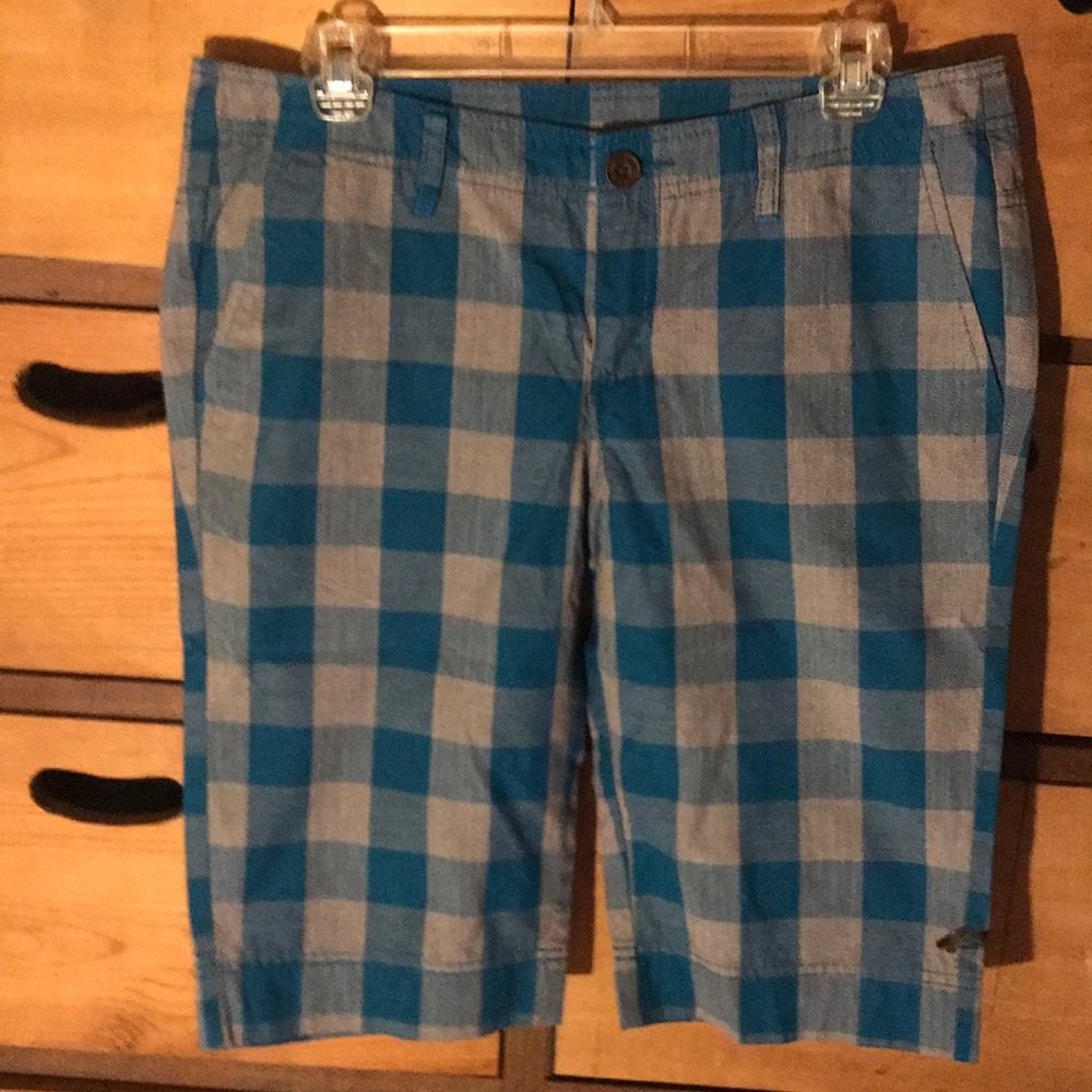 VANS Blue Gray Checkered Board Shorts sz 9